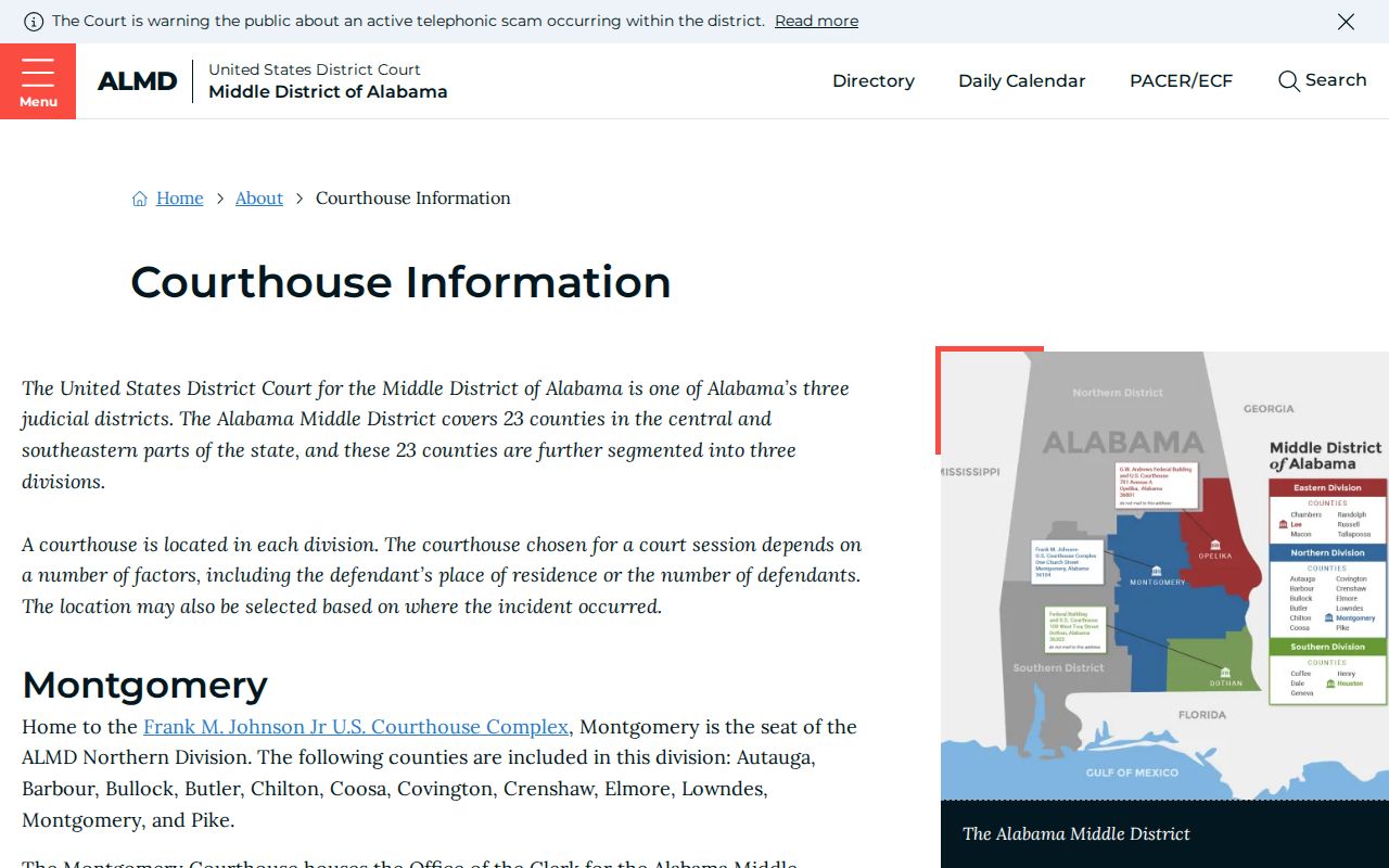 Macon County federal dockets courthouse information