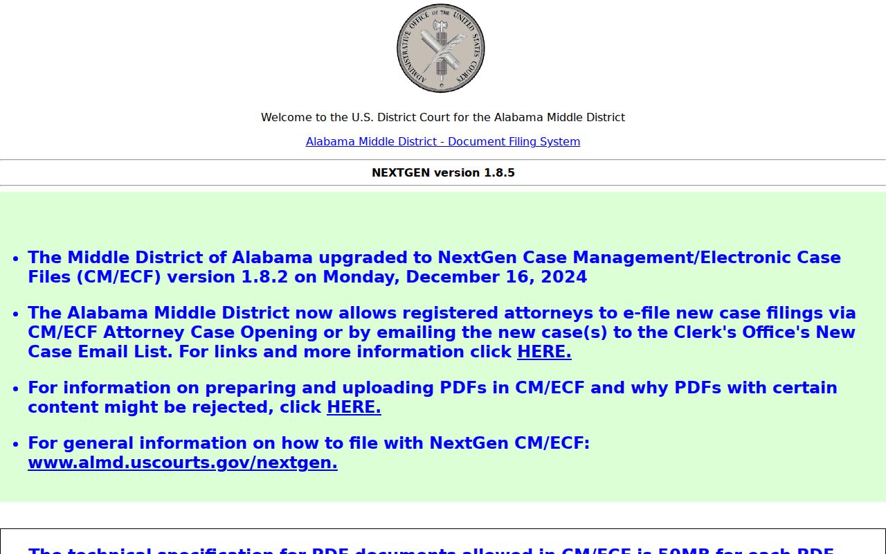 Macon County federal court dockets CM ECF portal