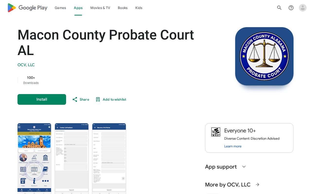 Macon County District Court separate Probate Court Google app