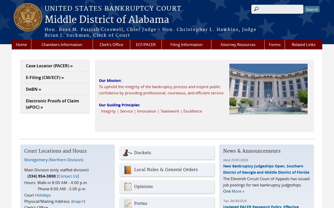 Macon County District Court separate federal bankruptcy court