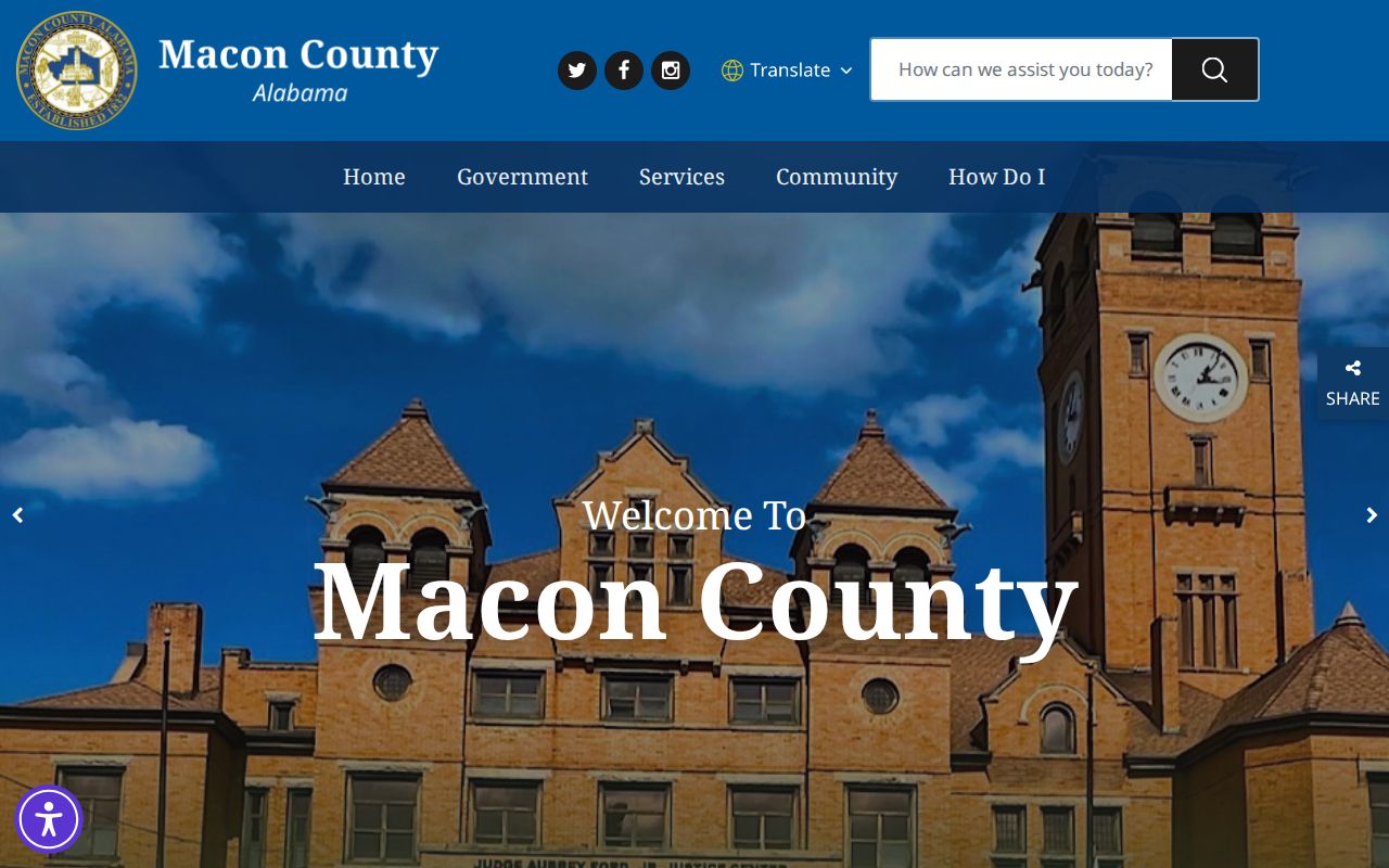 Macon County Court and county government service information