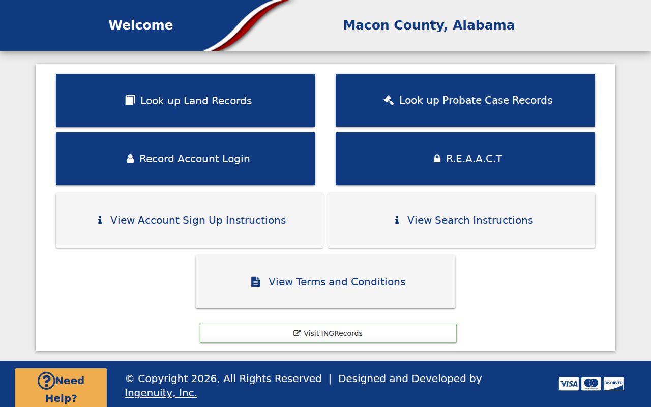 Macon County probate records Online Services search portal